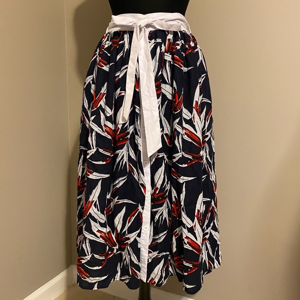 L’ATISTE cattails print lined skirt size S